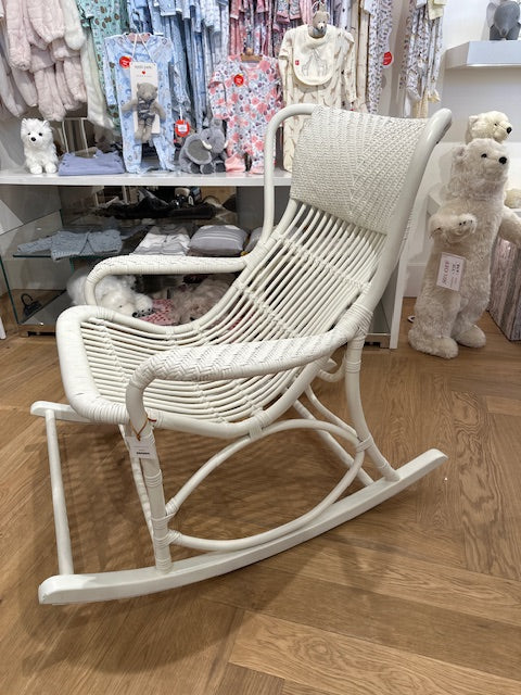 CHAIR ROCKER WHITE WICKER #71479