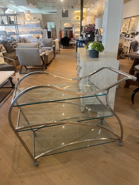 BAR CART VINTAGE CHROME DECO #52657
