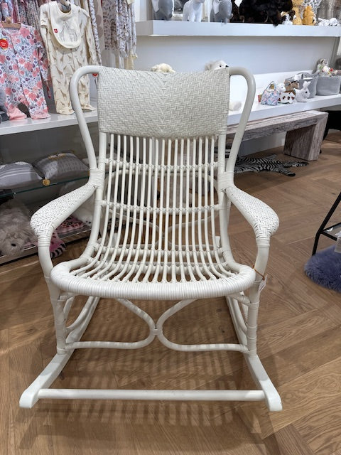 CHAIR ROCKER WHITE WICKER #71479