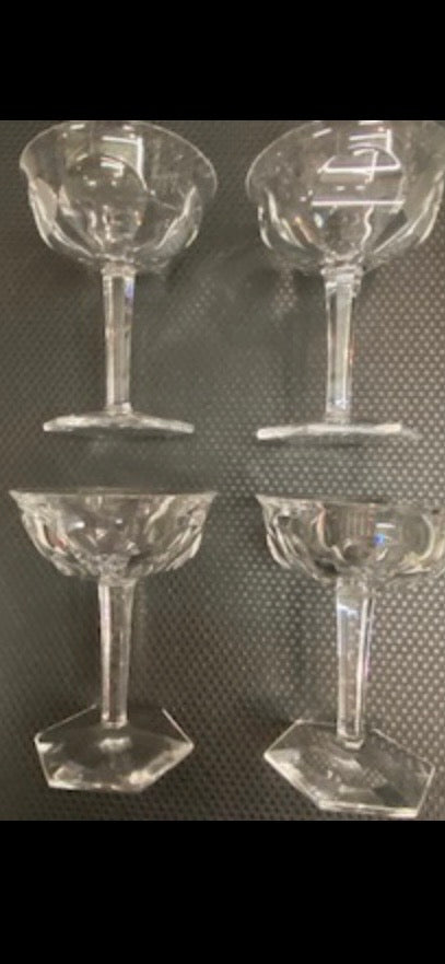 VINTAGE S/4 BACCARAT CRYSTAL COUPE MALMAISON 1930s.