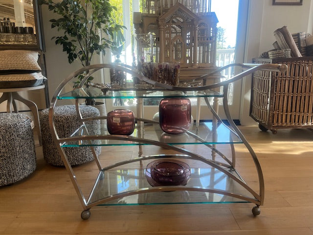 BAR CART VINTAGE CHROME DECO #52657