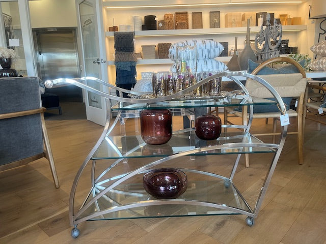 BAR CART VINTAGE CHROME DECO #52657