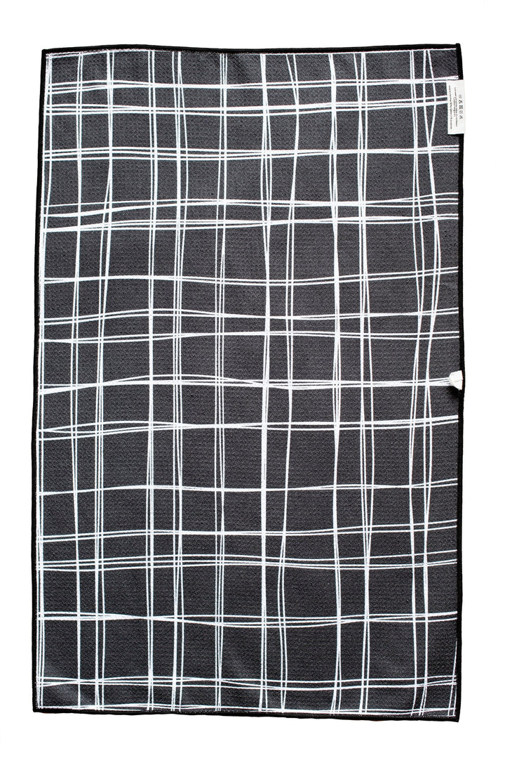 HAND TOWEL FLOWER BLACK WHITE