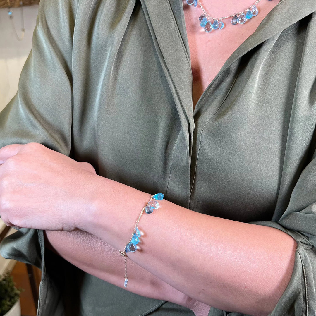 BRACELET LOVE IN BLUE MEDLEY 14K GOLD