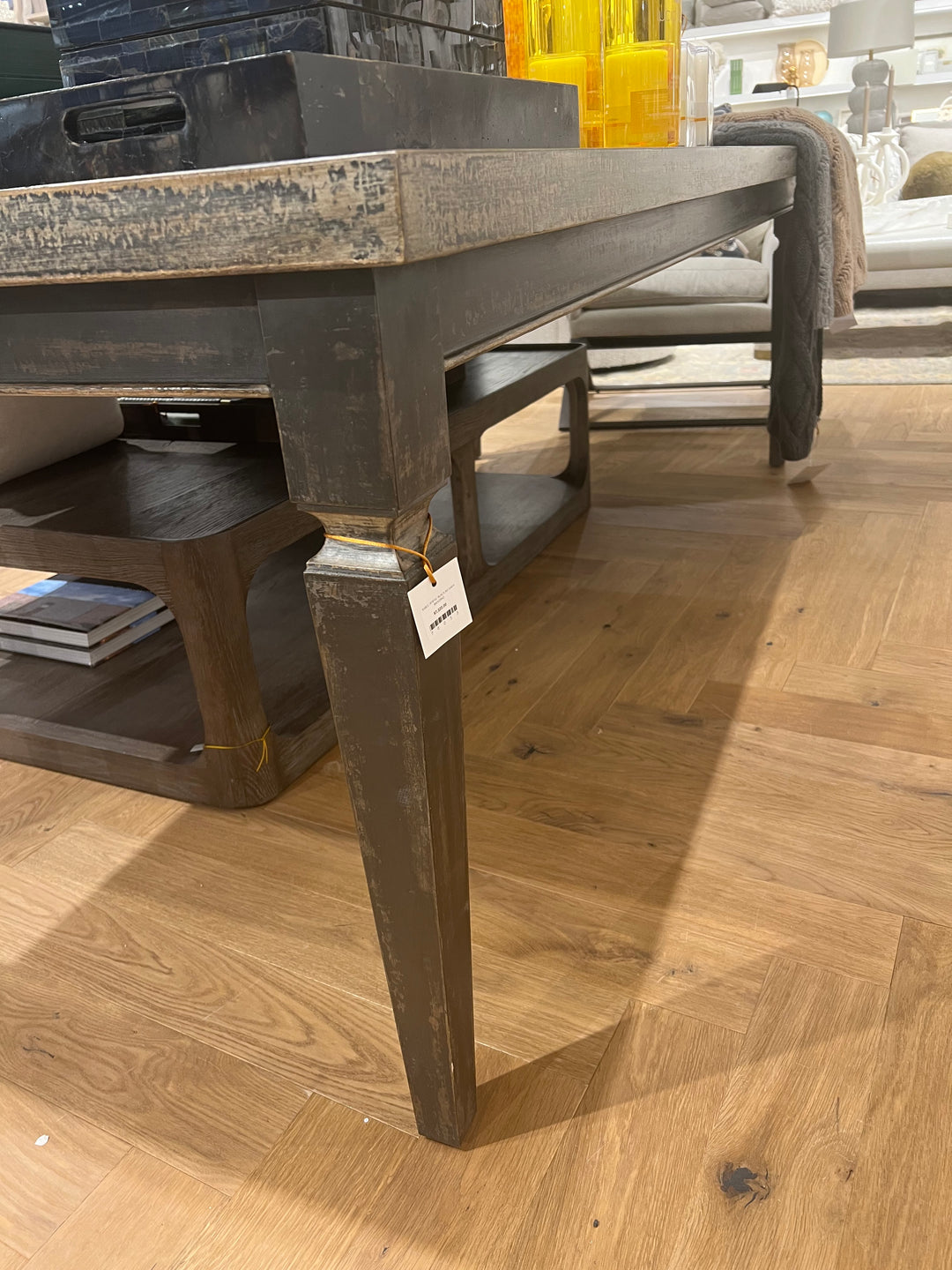 DINING TABLE BLACK WITH DARK BANDING #70053