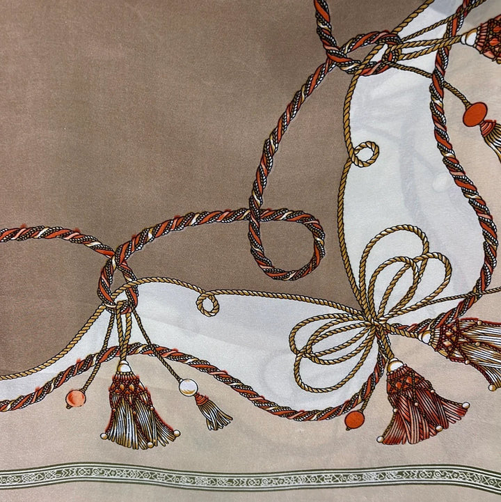 SCARF TASSELS BEIGE SMALL