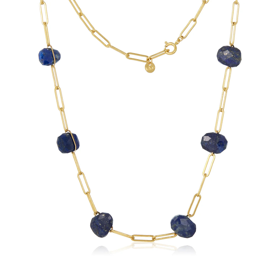 NECKLACE LAPIS WIRED PAPERCLIP