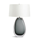 TABLE LAMP SMOKEY GREY GLASS OVAL