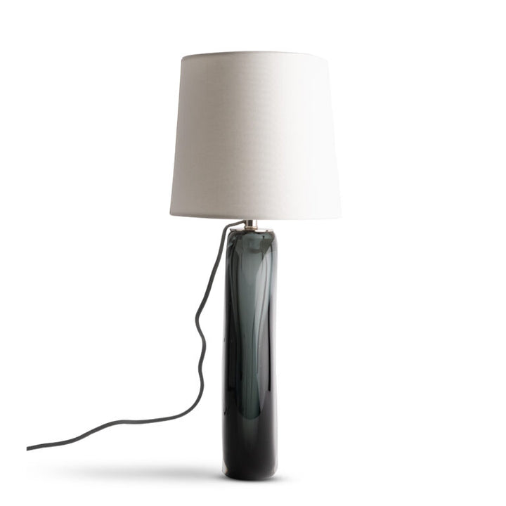 TABLE LAMP SMOKEY GREY GLASS OVAL