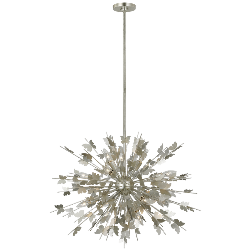 CHANDELIER IN BURNISHED SILVER MEDIUM