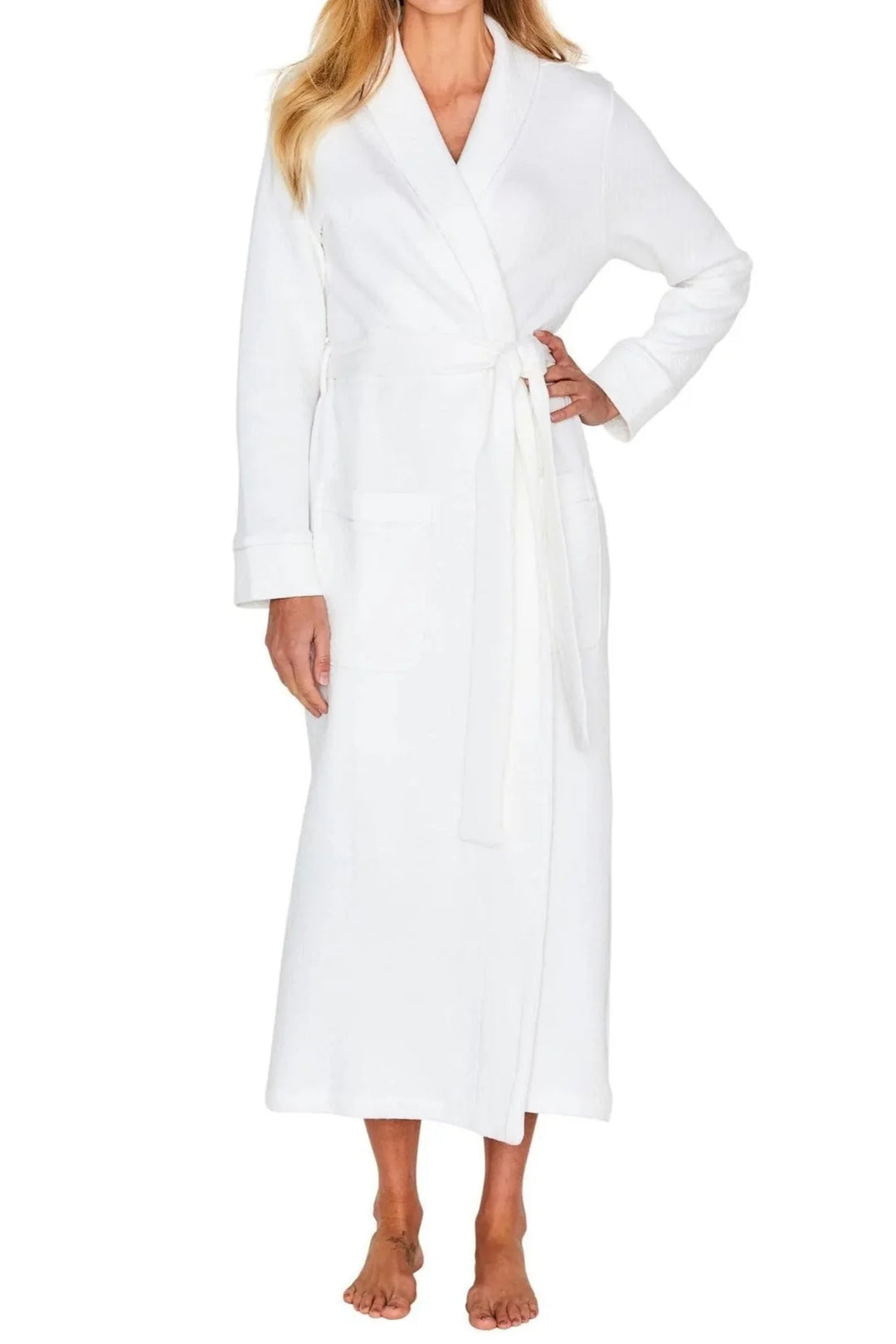 ROBE KELLY LONG JACQUARD WHITE