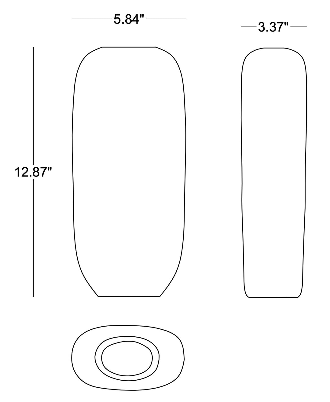 VASE TAPERED  BEIGE GLASS