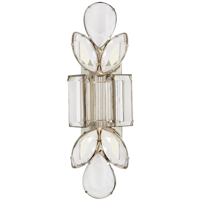 SCONCE JEWELED IN NICKEL WITH CLEAR LARGE