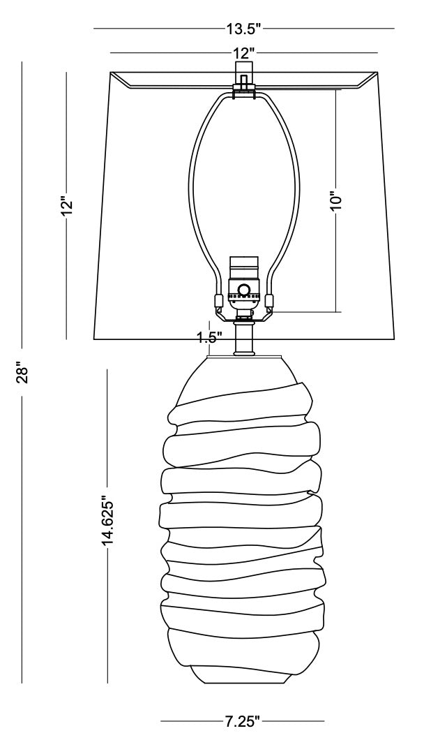 TABLE LAMP SMOKEY GREY STRIPE