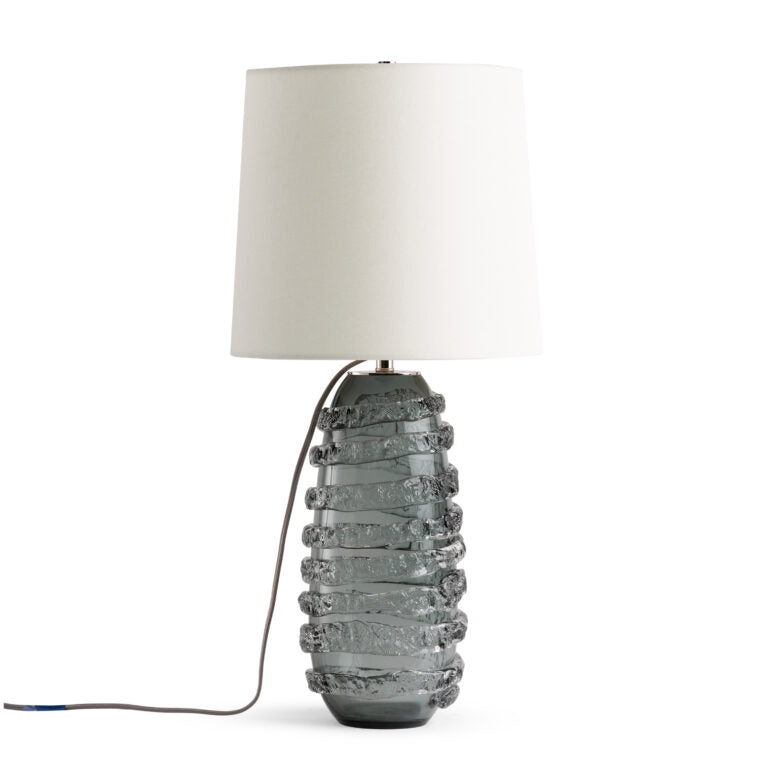 TABLE LAMP SMOKEY GREY STRIPE