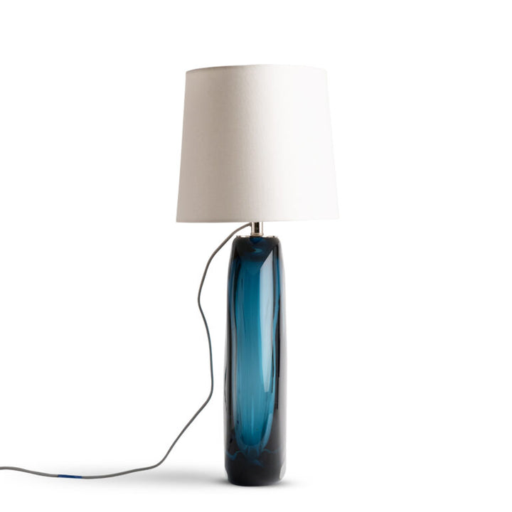 TABLE LAMP TEARDROP BLUE GLASS