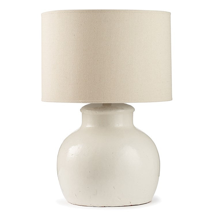 TABLE LAMP WHITE WITH CREAM SHADE #49882
