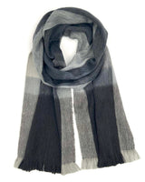 SCARF ALPACA PLAID STEEL