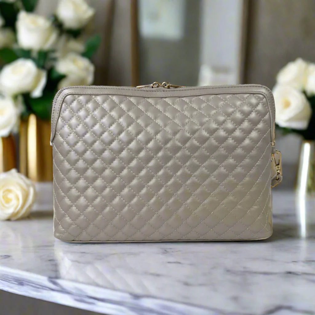MAKE UP CASE PEARL QUILTED LARGE