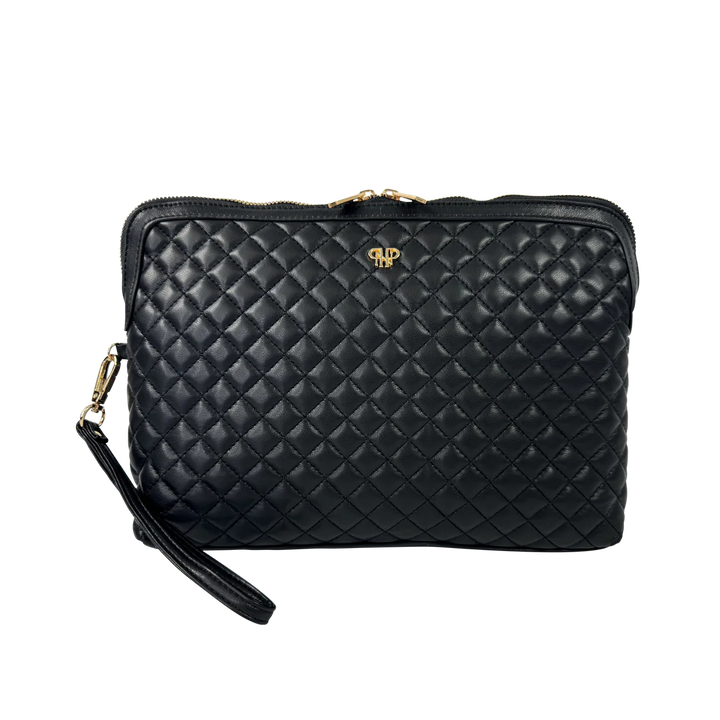 MAKE UP CASE BLACK QUILTED LARGE