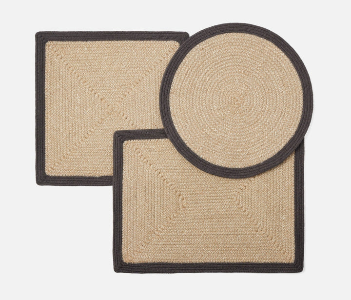 PLACEMAT DARK GRAY JUTE/COTTON