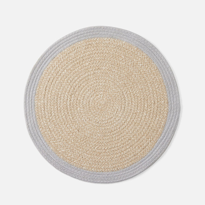 PLACEMAT LIGHT GRAY JUTE/COTTON