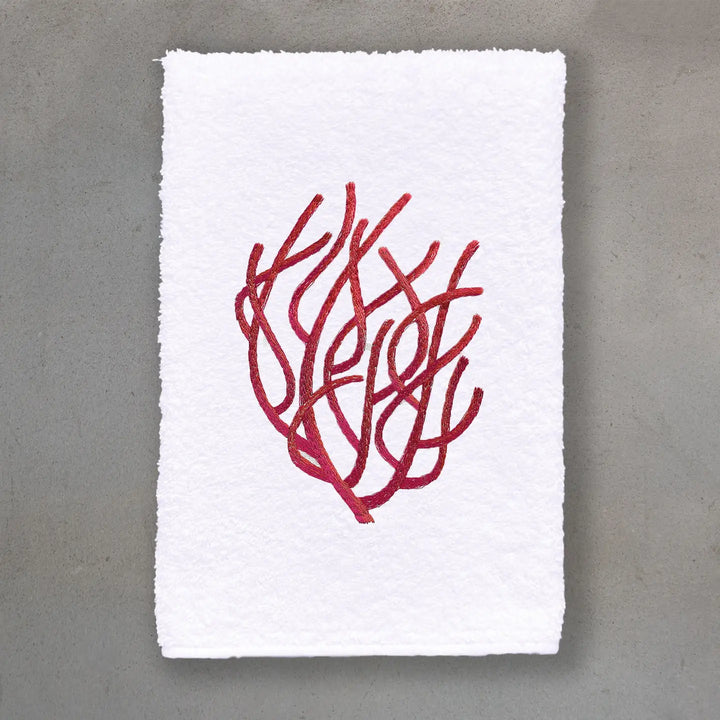 GUEST TOWEL TERRY CORAL WHITE