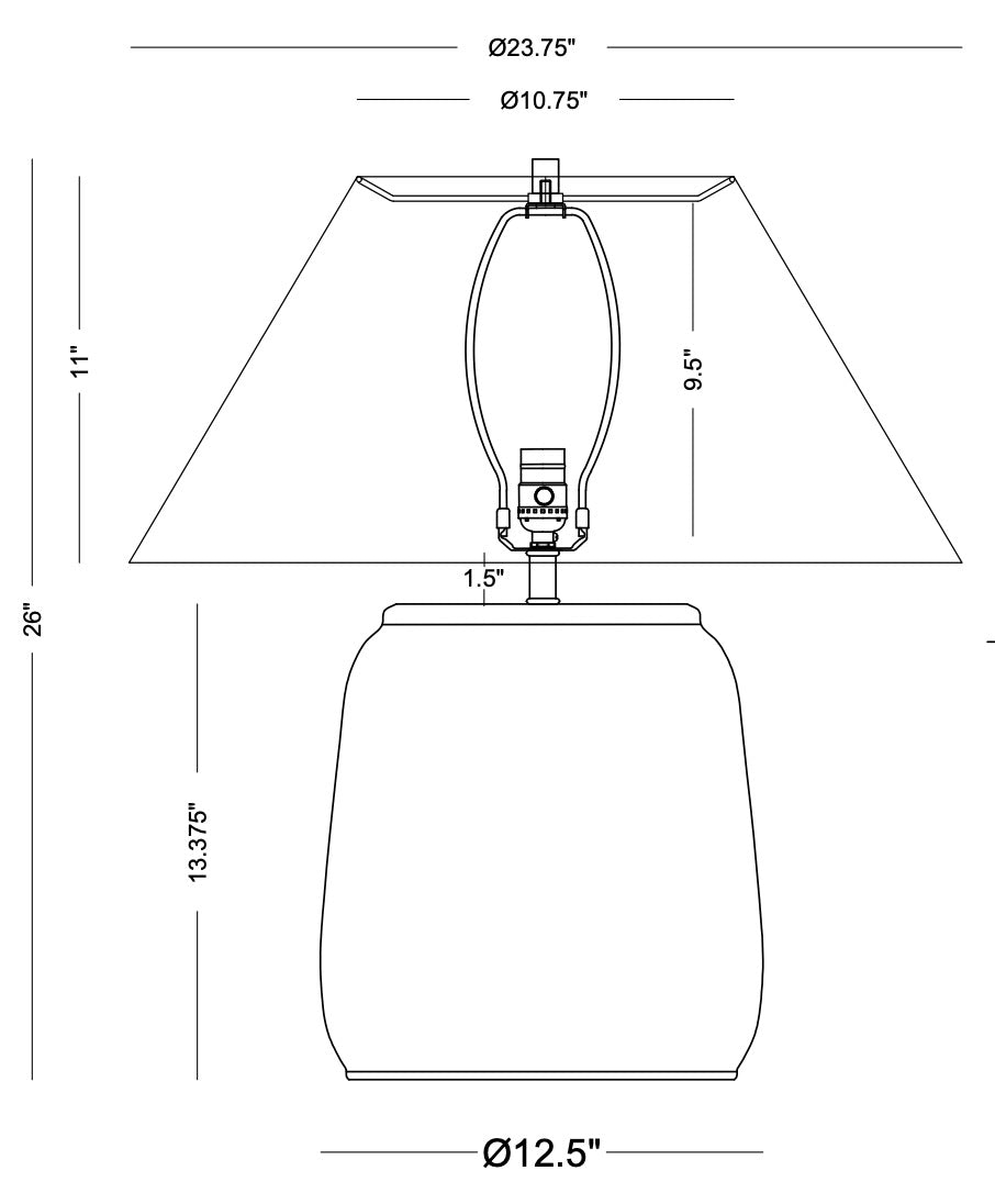 TABLE LAMP CREAM CERAMIC