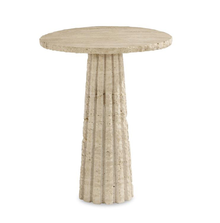 BARCO ACCENT TABLE - TRAVERTINE