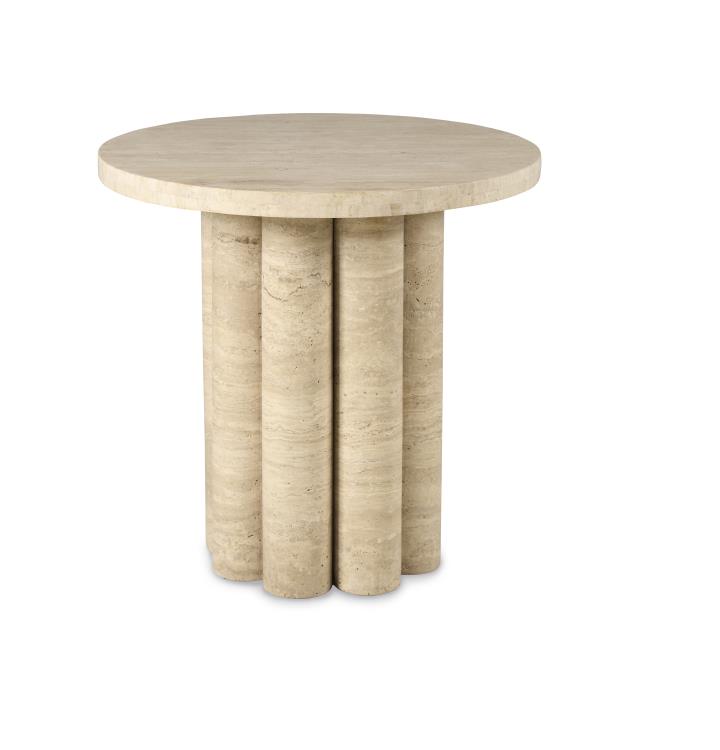 TIVOLI ACCENT TABLE - TRAVERTINE