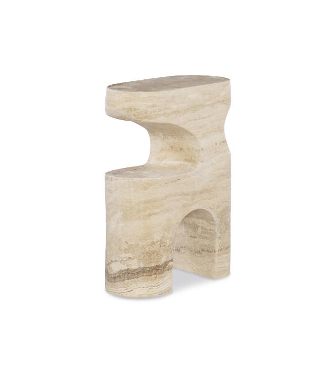 BERNINI ACCENT TABLE - TRAVERTINE