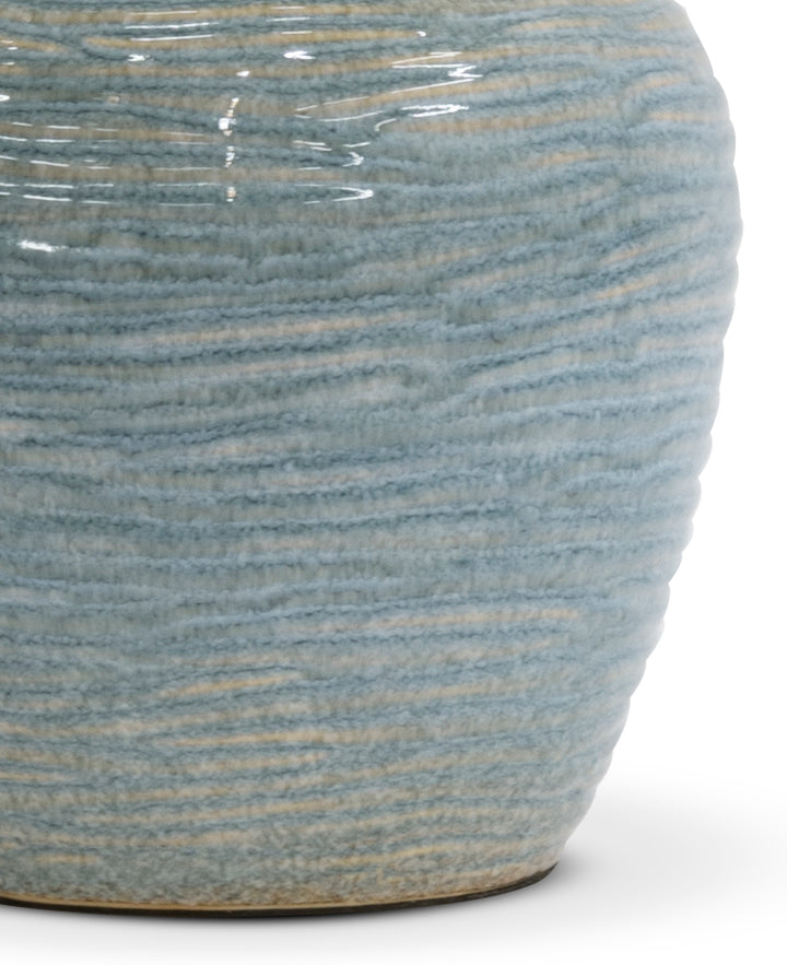 TABLE LAMP CURVED BLUE & SAND