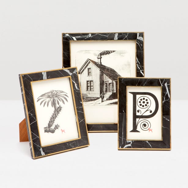 FRAME NERO MARBLE & BRASS EDGE