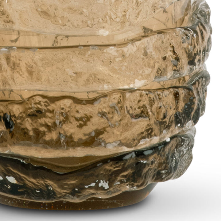 TABLE LAMP BROWN GLASS STRIPE