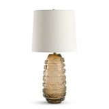 TABLE LAMP BROWN GLASS STRIPE
