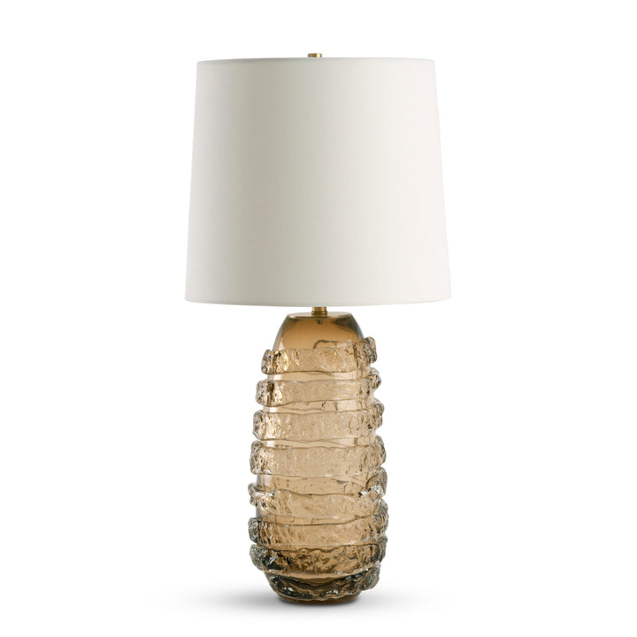 TABLE LAMP BROWN GLASS STRIPE