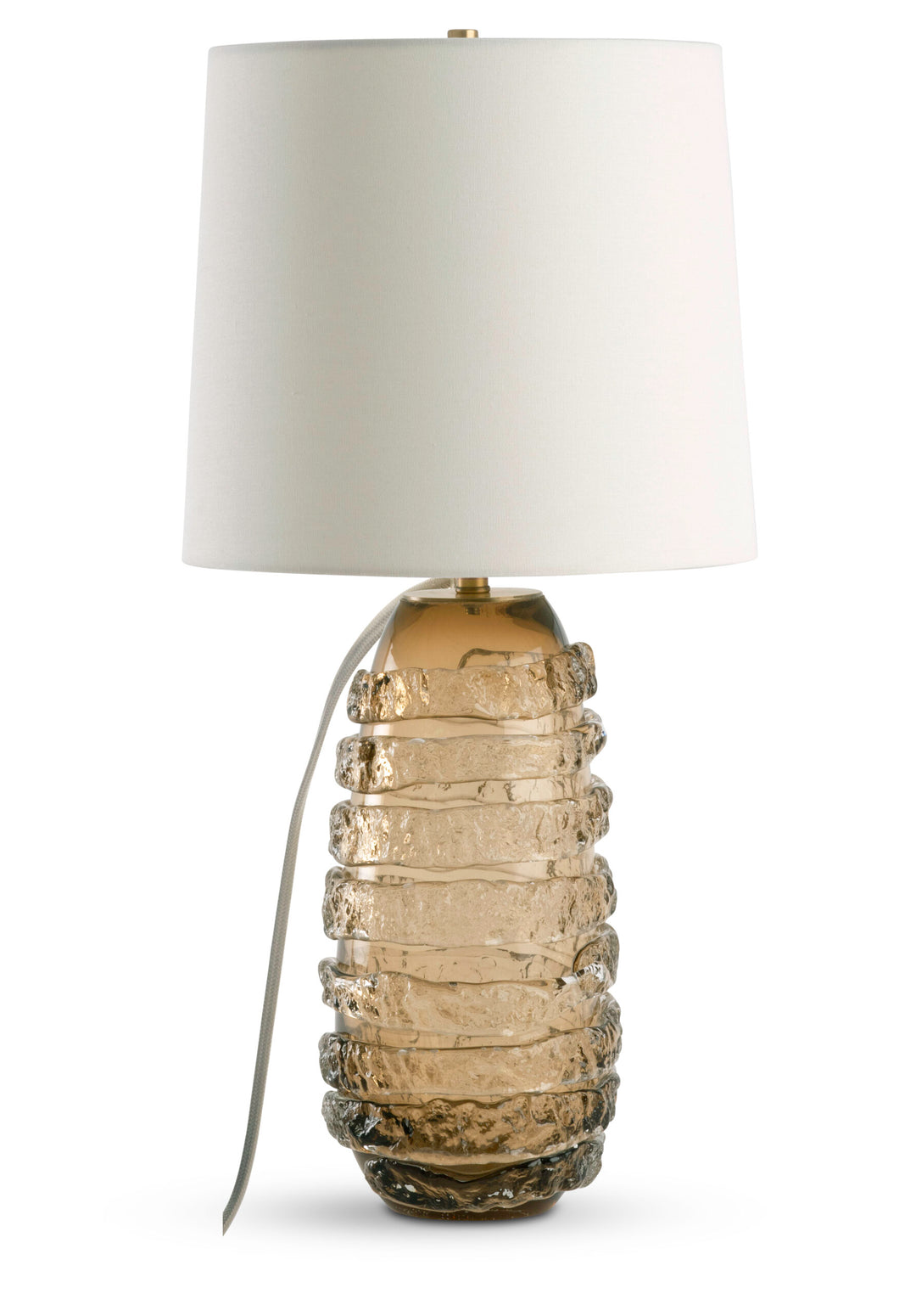 TABLE LAMP BROWN GLASS STRIPE