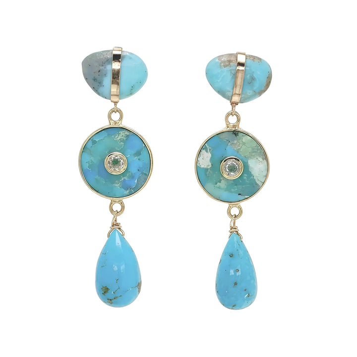 EARRING TRIO TURQUOISE DROP POST
