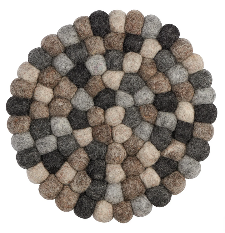 TRIVET ROUND FELT MULTI NATURAL #71402
