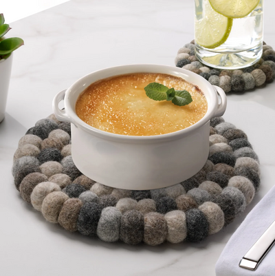 TRIVET ROUND FELT MULTI NATURAL