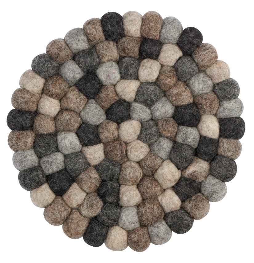 TRIVET ROUND FELT MULTI NATURAL