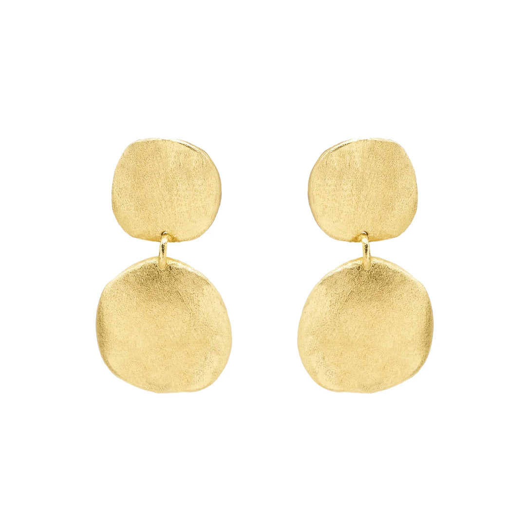 EARRINGS 2 DISKS GOLD