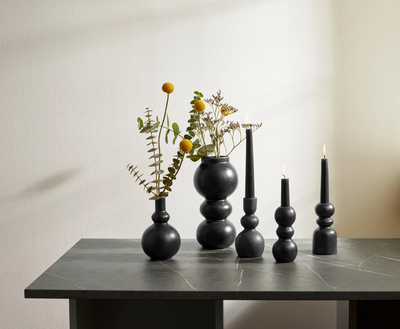 VASE BLACK IRON EARTHEN