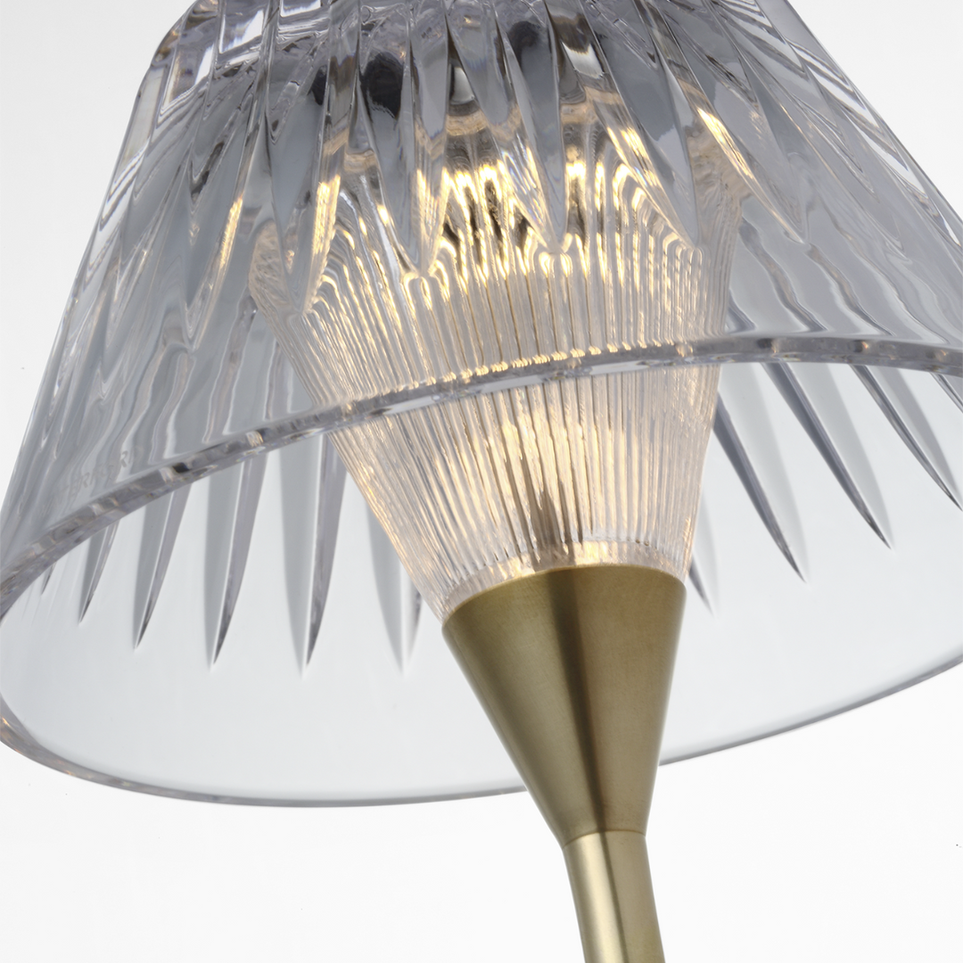 TABLE LAMP BLAZE BRASS W/ CRYSTAL