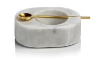 MARBLE BOWL WITH GOLD SPOON SMALL