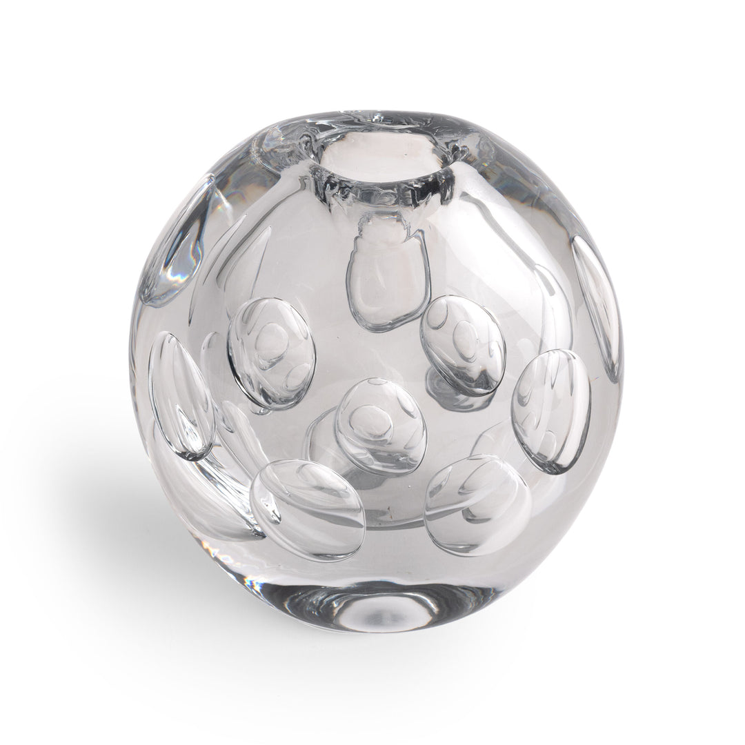 VASE CLEAR GLASS AIR BUBBLES