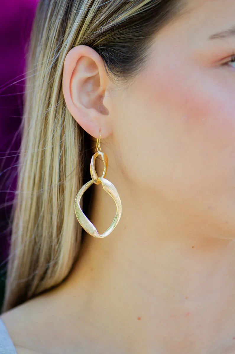 EARRING DOUBLE LINK GOLD #78548