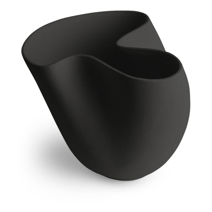 VASE BLACK WIDE RIM TOP