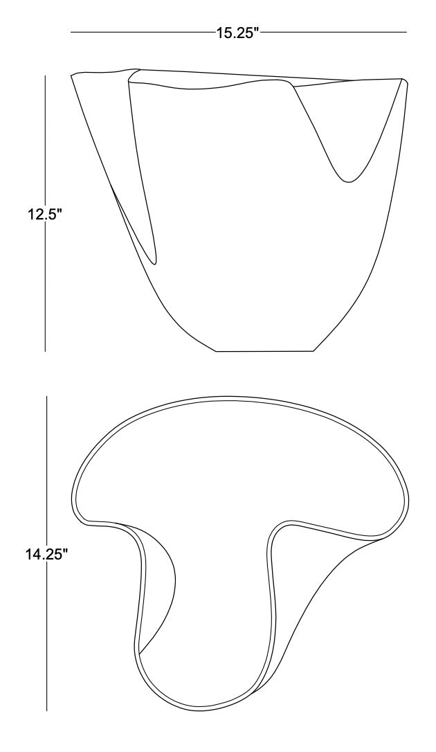 VASE BLACK WIDE RIM TOP