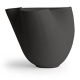 VASE BLACK WIDE RIM TOP